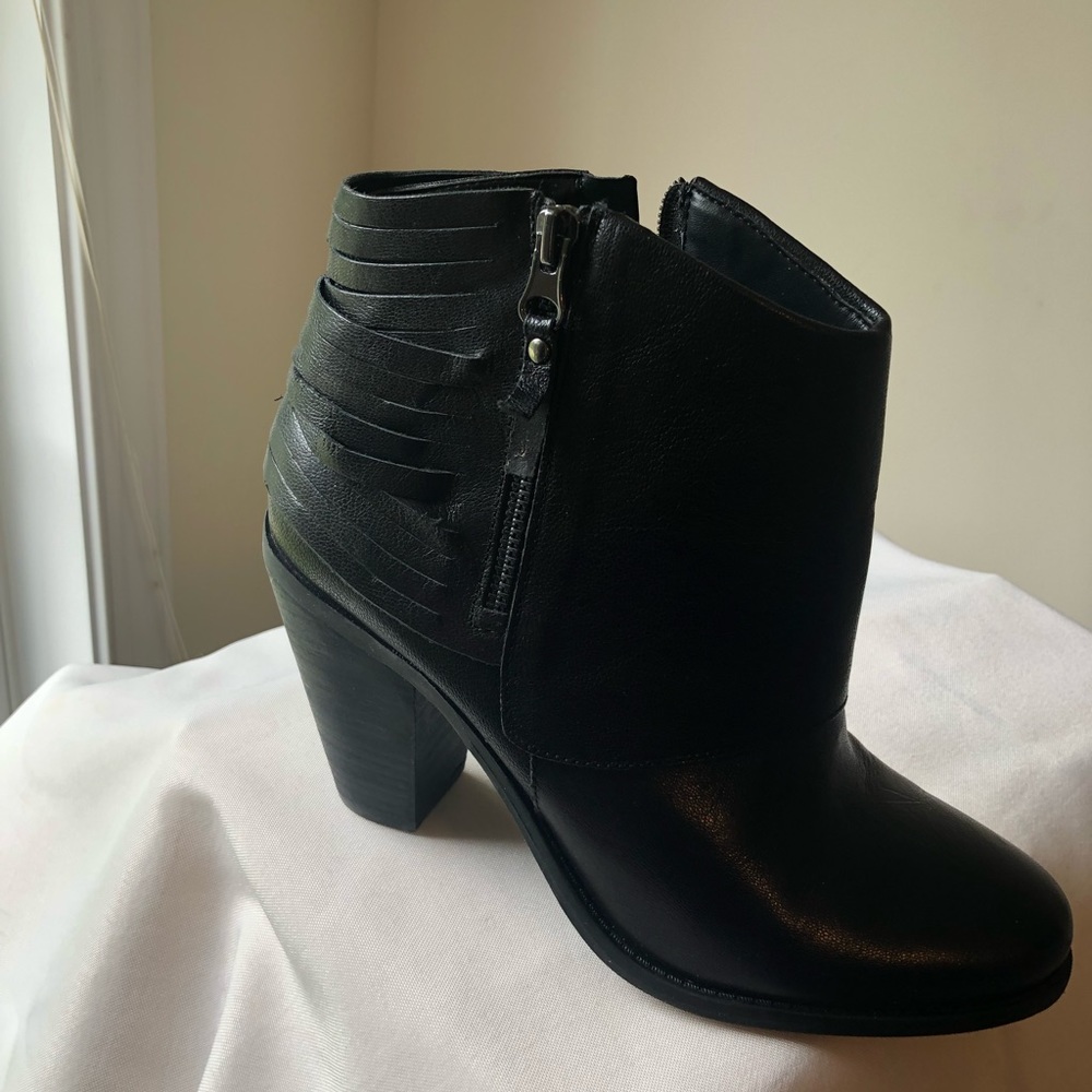 Jessica Simpson black leather ankle boots